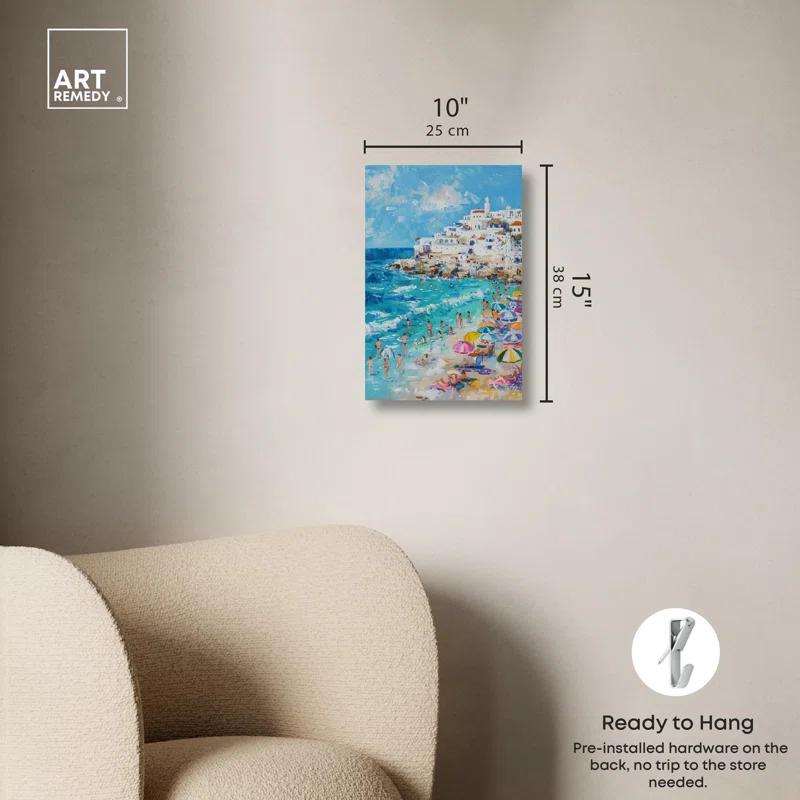 Art Remedy Greek Vacation Canvas Modern Beach Wall Art by Art Remedy