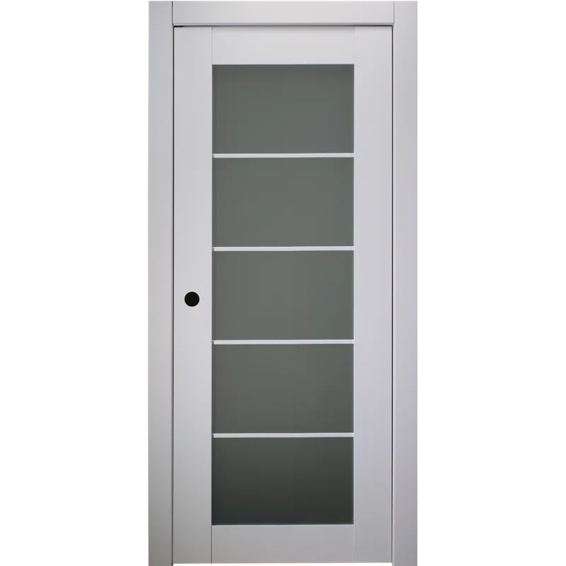 Belldinni Smart Pro 5-Lite DIY-Friendly Manufactured Wood and Glass Single Prehung Interior Door