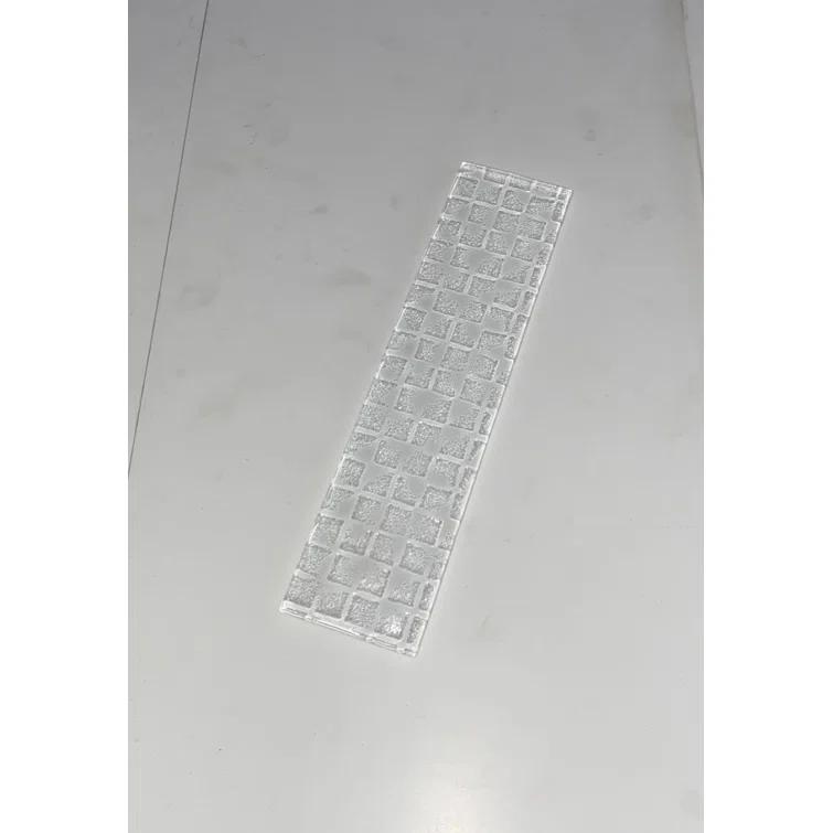 Abolos Metro Cubes 2 in. x 8 in. Textured Glass Straight Edge Subway Decorative Kitchen & Bathroom Wall Tile