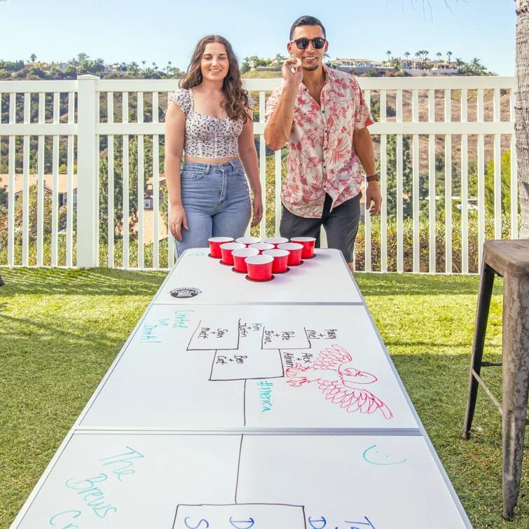 GoPong GoPong 8-Foot Customizable Dry-Erase Beer Pong Set