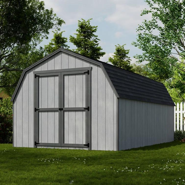 Little Cottage Co. Value Gambrel Barn Wood Storage Shed with 4 ft. Sidewalls