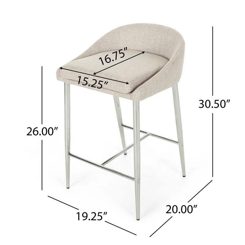 Ivy Bronx Modern&Simple Design Counter Stools Set of 2 – Upholstered Seats, Chrome-Finished Base for Kitchen Island or Breakfast Nook | Wayfair
