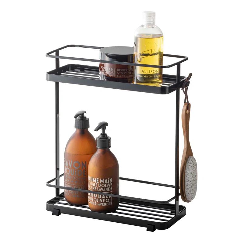 Yamazaki Home Tower Yamazaki Home Bath Rack, Bathroom Shower Storage Holder, Caddy Shelf Organizer, Short, Steel
