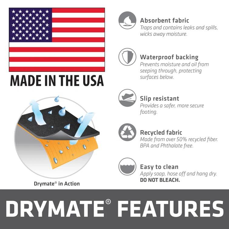Drymate Oil Spill Mat, Protects Garage Floor, Absorbent, Waterproof, Reusable, Washable