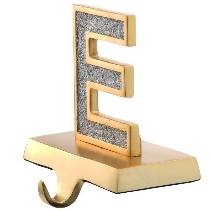 The Holiday Aisle® 5" Silver Sparkle NOEL Stocking Holders, 4-Pieces
