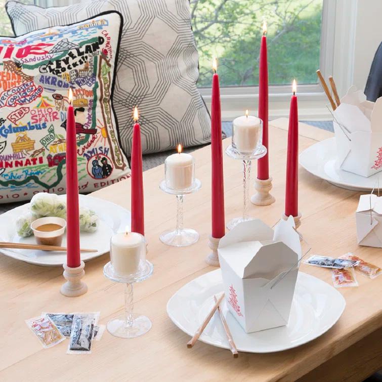 12 Piece Unscented Taper Candle Set (Set of 12)