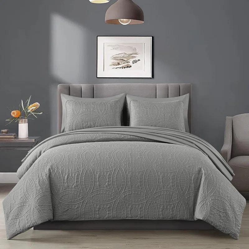 Chezmoi Collection Liam Microfiber 7 Piece Bed in a Bag Comforter Set