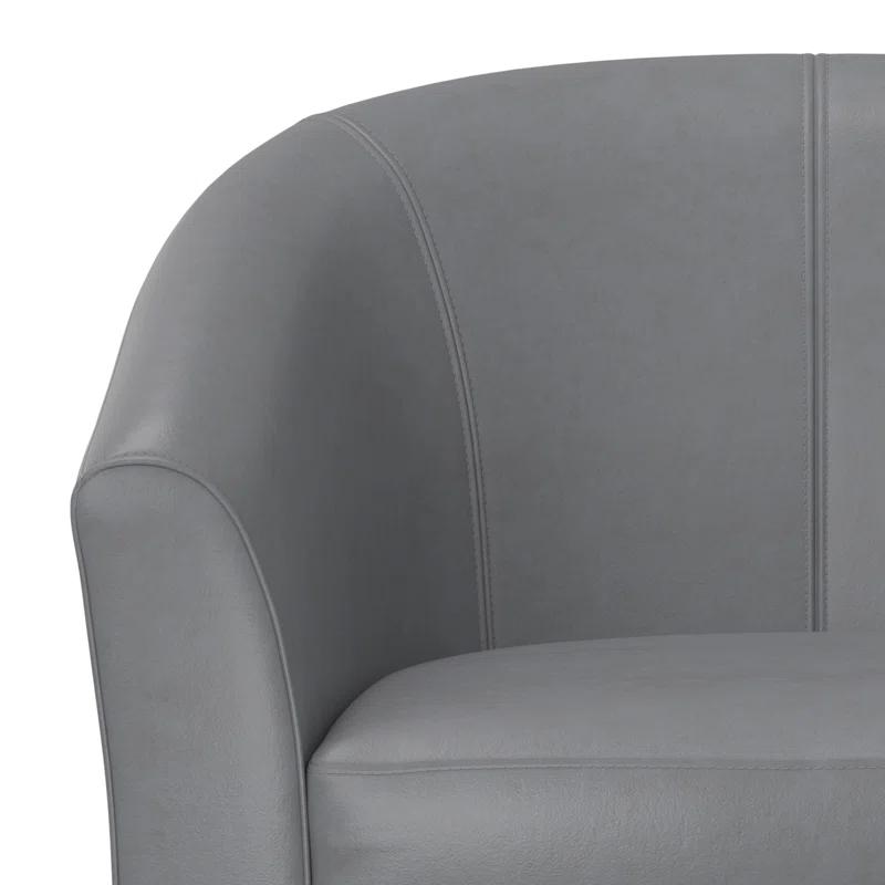 Simpli Home Austin 30"W Upholstered Vegan Faux Leather Contemporary Tub Accent Chair with High Arms and Deep Seat