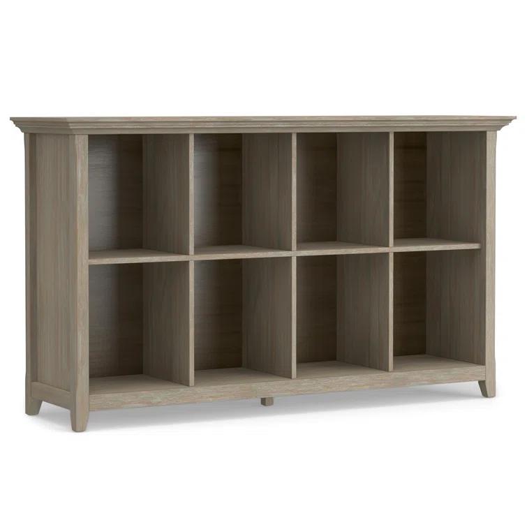 Simpli Home Amherst 57"W Solid Wood Storage Console Table with 8 Cube Storage