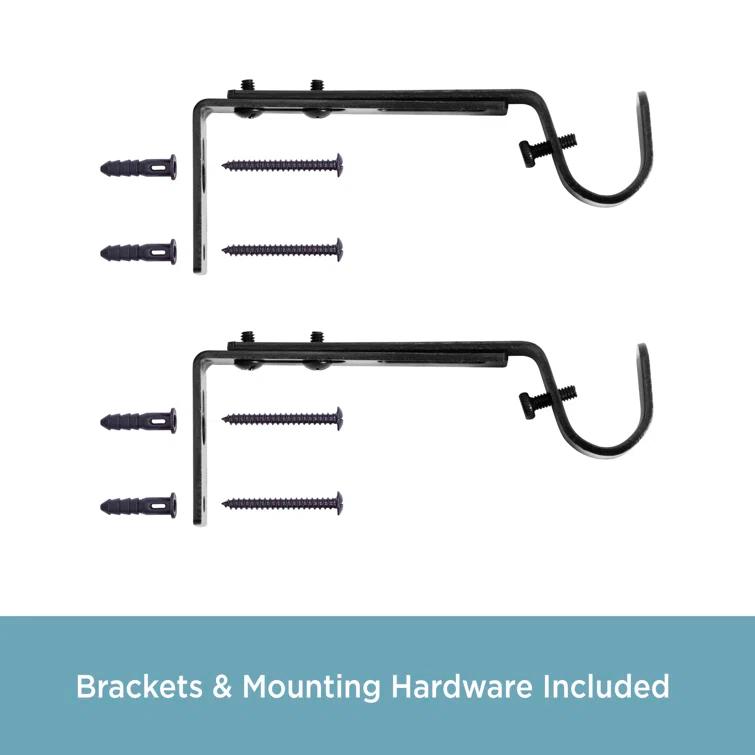 Kenney 3/4" Adjustable Brackets Curtain Rod Brackets & Reviews | Wayfair