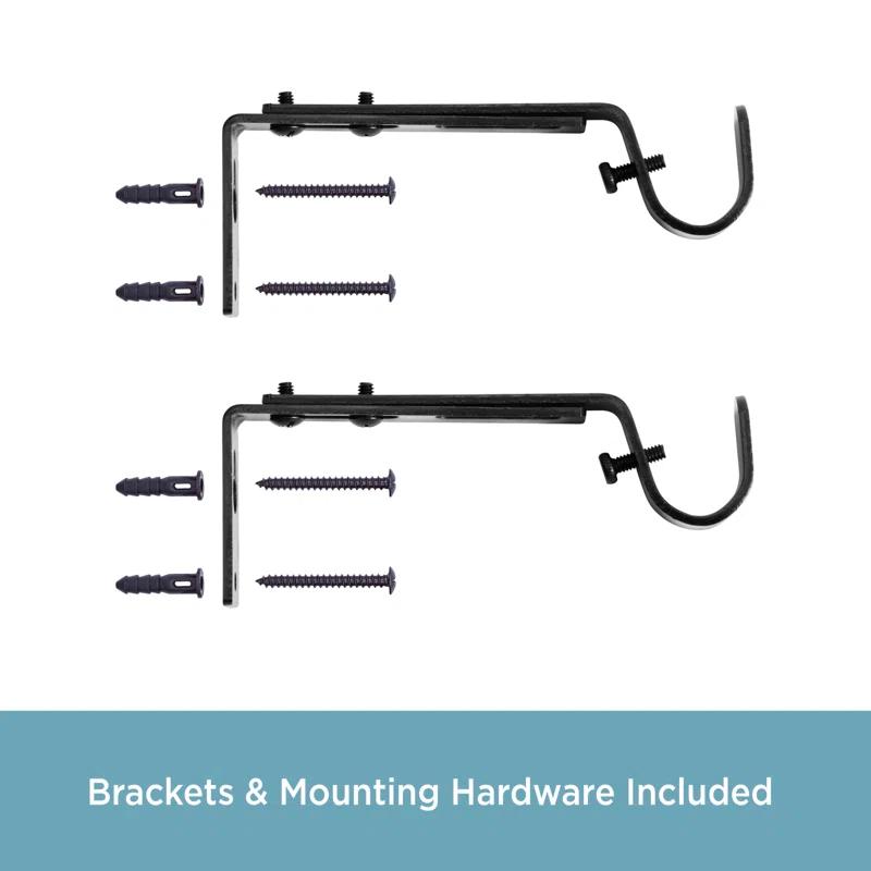 Kenney 3/4" Adjustable Brackets Curtain Rod Brackets & Reviews | Wayfair