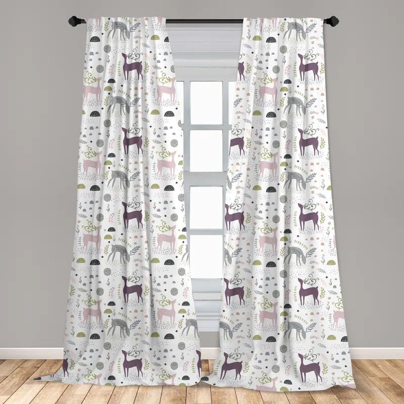 Forest Semi-Sheer Rod Pocket Curtain Panels (Set of 2)