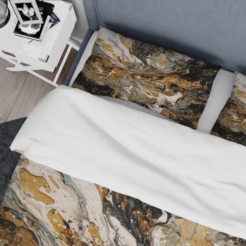 Design Art Painting Artwork With Swirls Marble I - Abstract Marble Duvet Cover Set - Microfiber Polyester