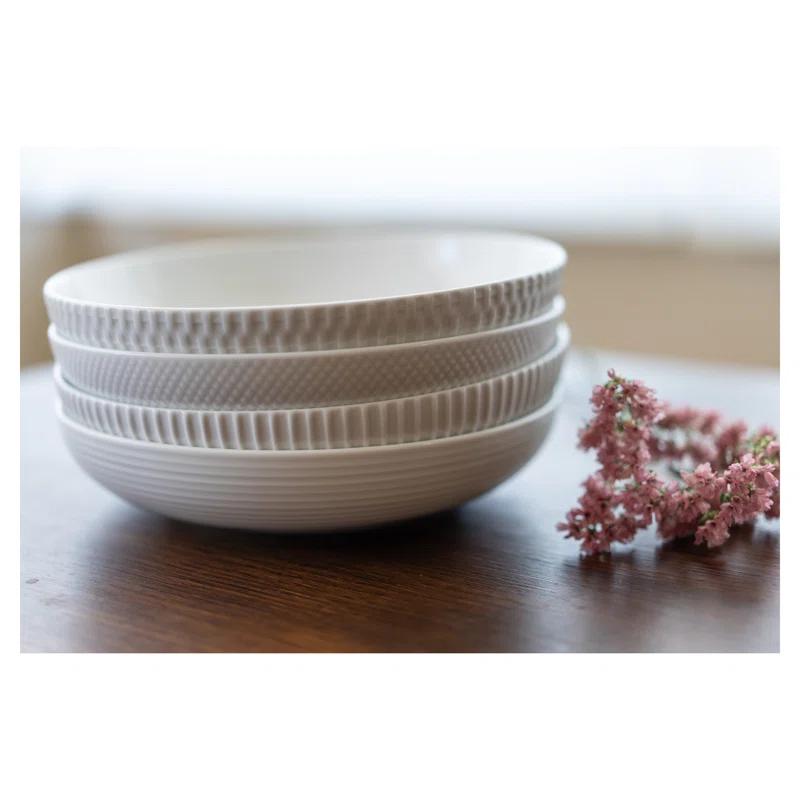 BIA Cordon Bleu BIA Cordon Bleu Assorted Textured Porcelain 48 oz Dinner Bowls (Set of 4)