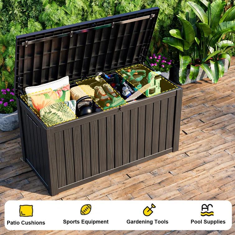 Emperic Design 150-Gal Water Resistant Resin Lockable Deck Box