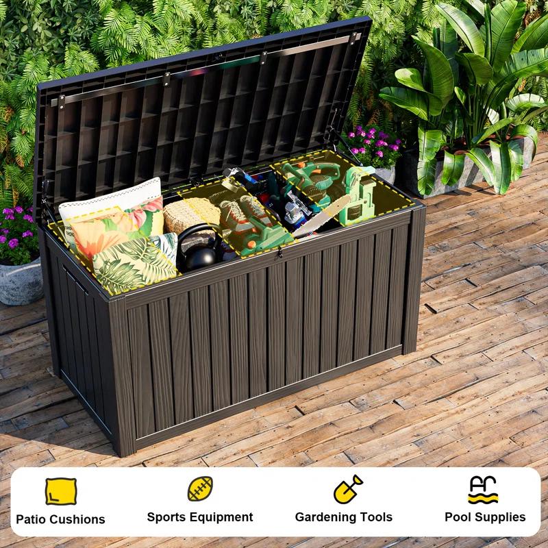 Emperic Design 150-Gal Water Resistant Resin Lockable Deck Box