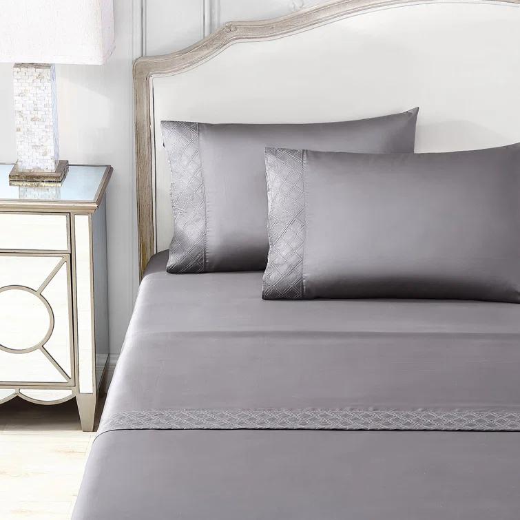 Queen Charcoal Egyptian Cotton Sheet Set