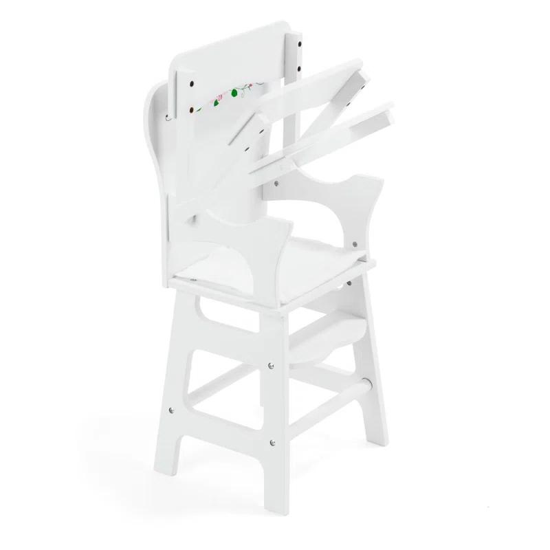 Badger Basket Doll High Chair with Padded Seat - White Rose