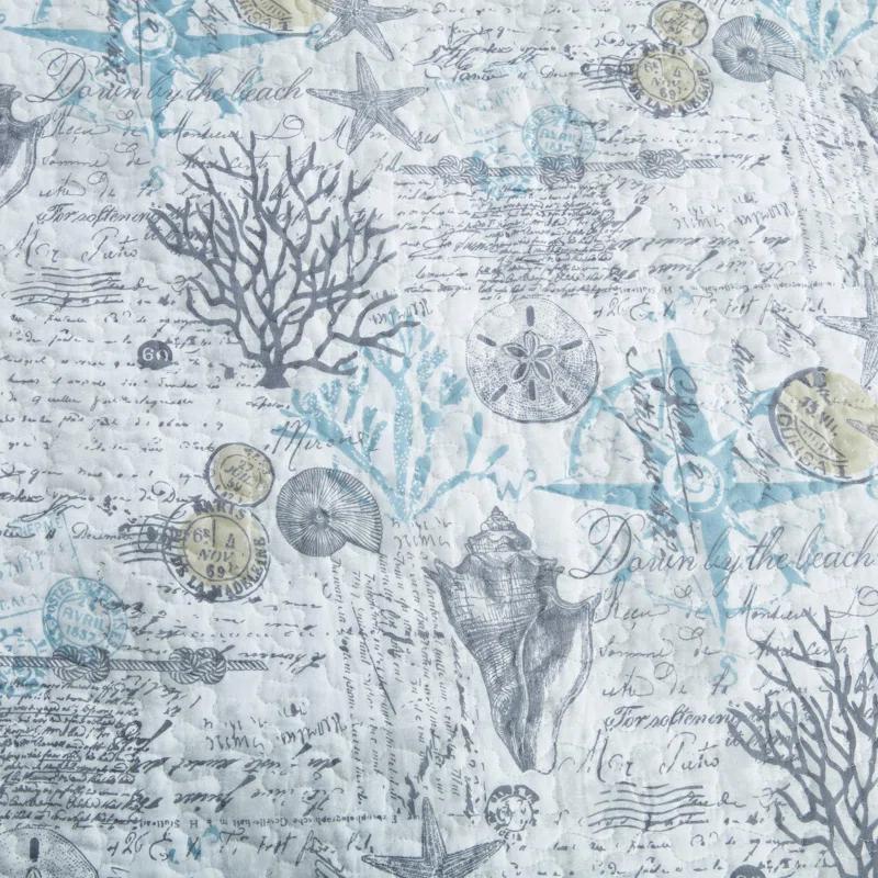 Tommy Bahama Home Tommy Bahama Beach Bliss Grey Cotton Reversible Quilt Set