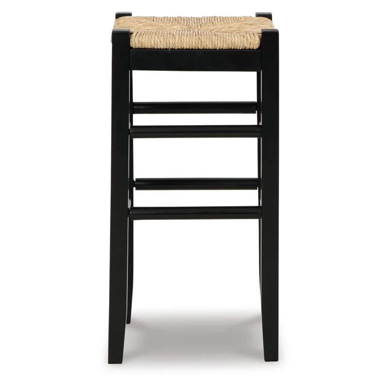 Benjara Anya Stool, Woven Seagrass Seat, Wood Frame (Set of 2)