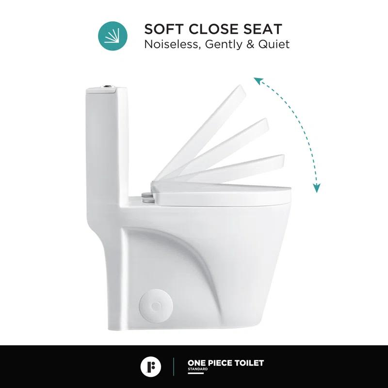 Dual-Flush Elongated One-Piece Toilet with High Efficiency Flush