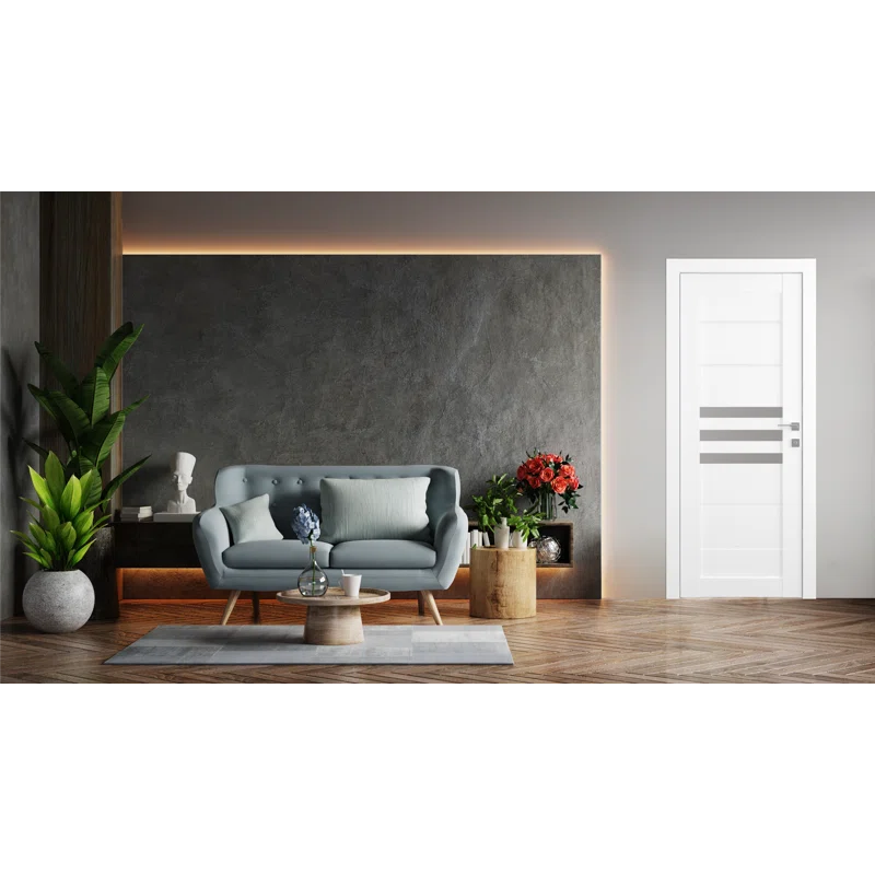 Belldinni Dome DIY-FRIENDLY Paneled Manufactured Wood and Glass Prefinished Standard Door