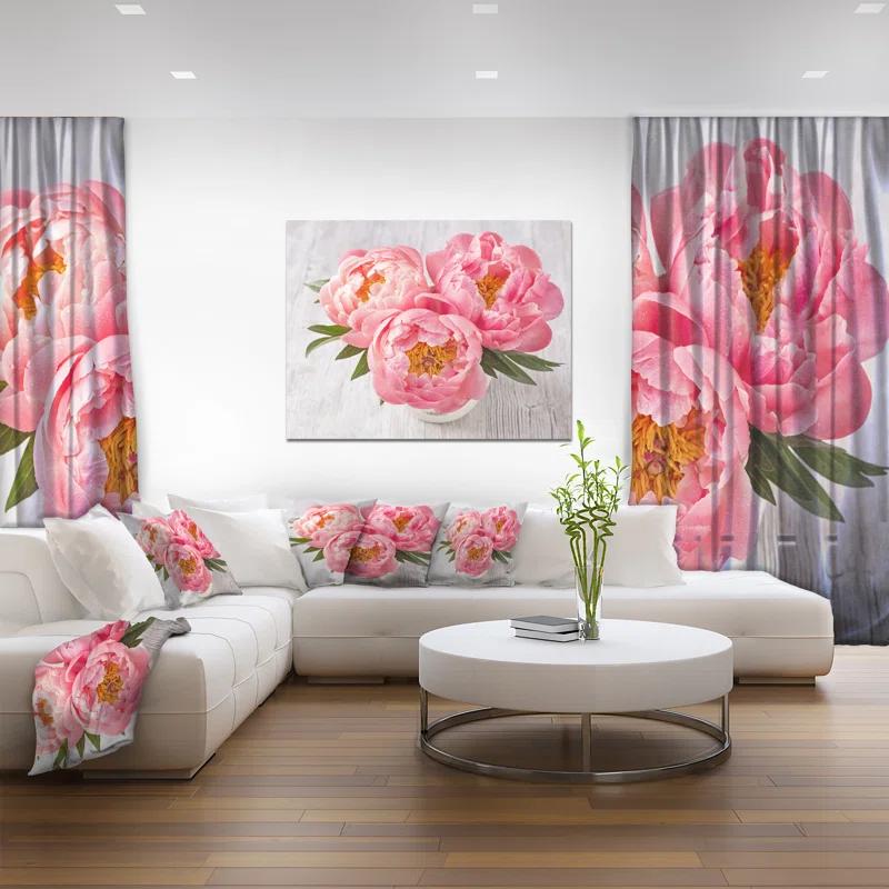 " Peony Flowers On White Floor "