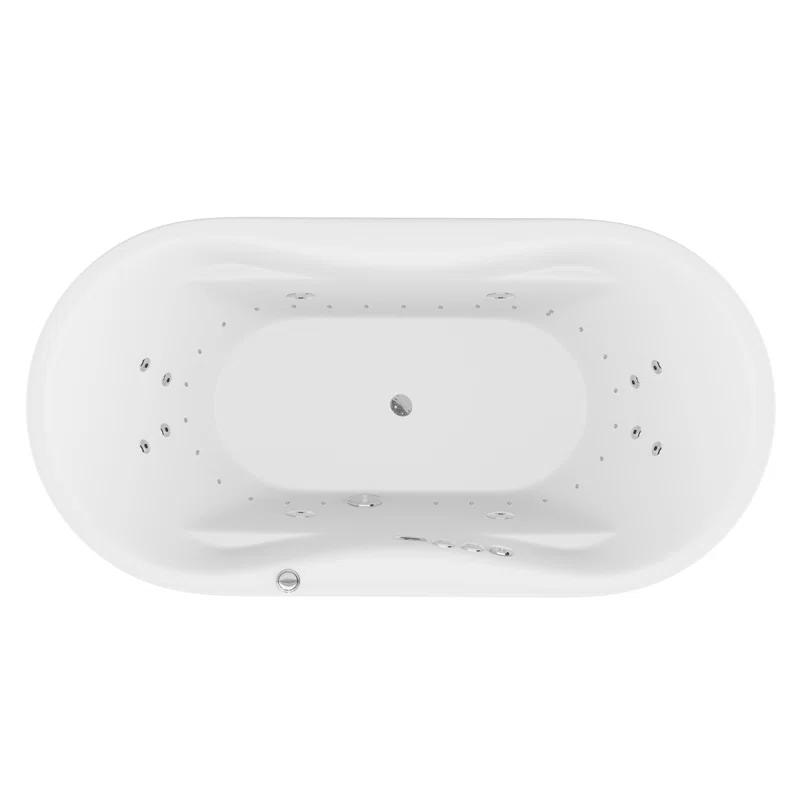Lori 71.25” x 35.5” Freestanding Whirlpool and Air Acrylic Bathtub