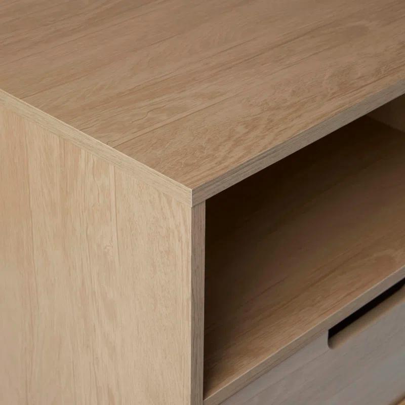 George Oliver Modern 1-Drawer Nightstand with Open Cubby - Riviera