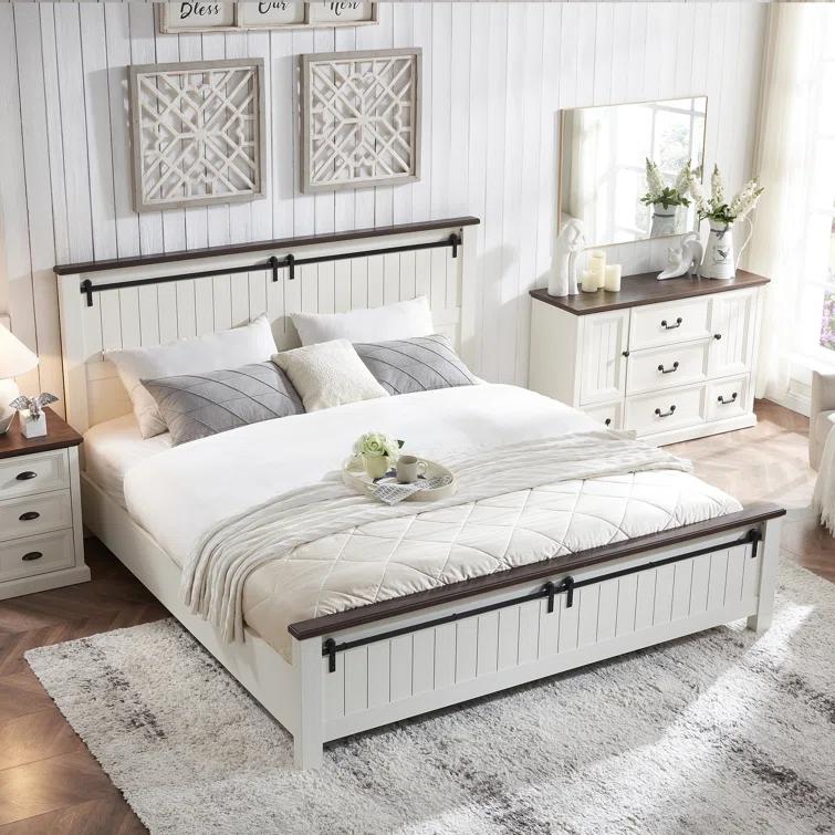 Wildon Home® Caeden 47.5" Wide Farmhouse Dresser for Bedroom, Wood Rustic Storage with 5 Drawer