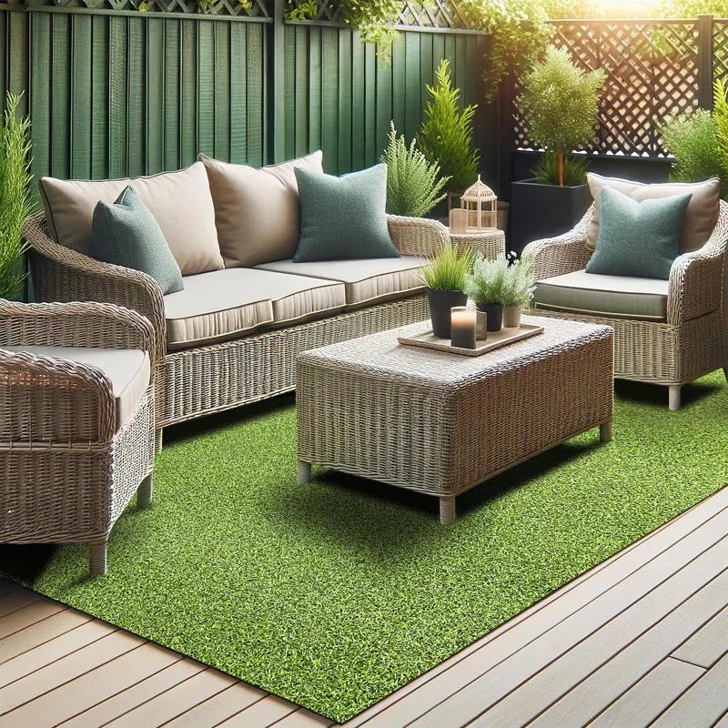 Ottomanson Ottomanson Outdoor Sports & Practice Turf – Waterproof Artificial Grass Mat for Backyard, Patio, and Recreational Use