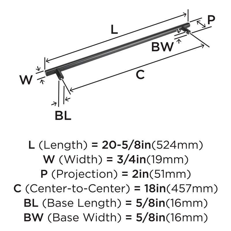 Amerock Bar Pulls 18 inch (457mm) Center-to-Center Appliance Pull