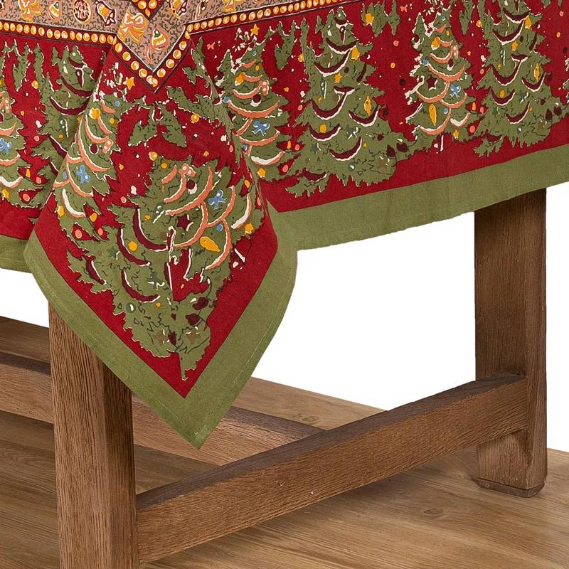 The Holiday Aisle® Liller Red/Green/Orange Tablecloth - Rectangular