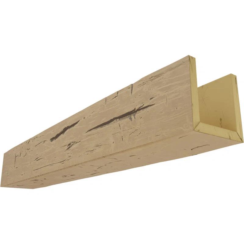 Ekena Millwork Hand Hewn Timberthane Faux Wood 3-Sided Ceiling Beam (U-beam)