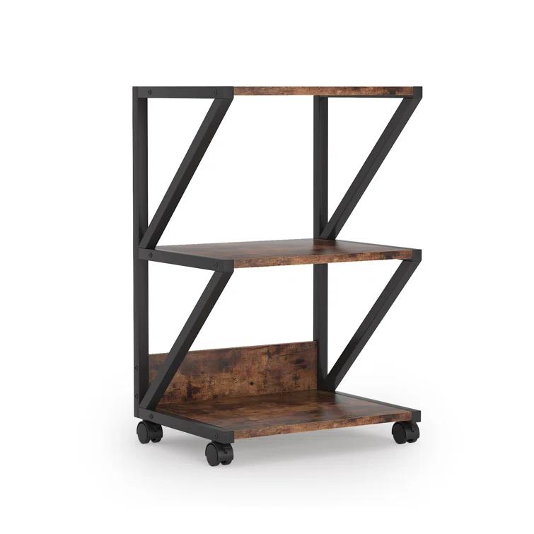 TribeSigns 3-Tier Rolling Printer Cart Under Desk Storage with Storage for Home Office