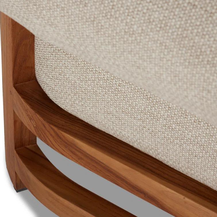 Malta Teak and Olefin Outdoor Chaise Lounge