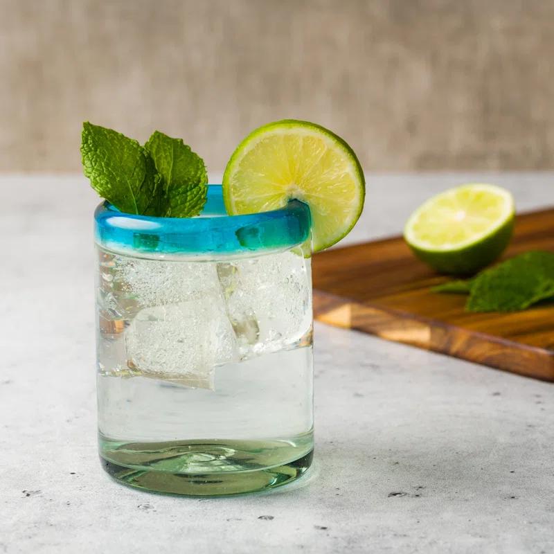 Ten Strawberry Street Rim Hiball Handblown Mexican Glass (Set of 6)