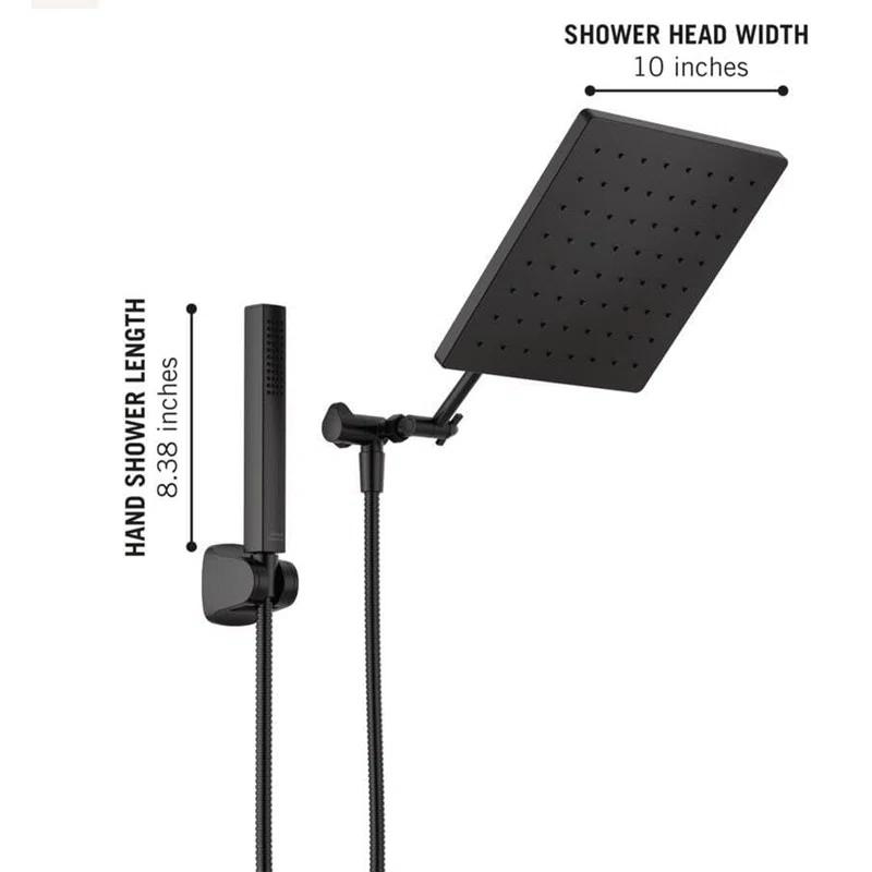 10-inch Raincan Shower Head and Hand Held Shower Combo, Rainfall Shower Head and Hand Shower