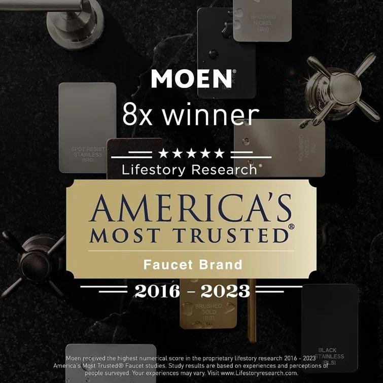 Moen Moen T933 Brantford Chrome Two-Handle Low Arc Roman Tub Faucet Trim Deck Mount T933-1