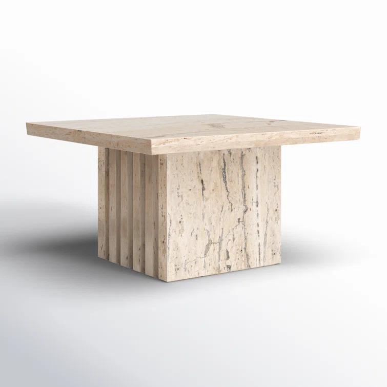 Safavieh  Couture Olivia Square Marble Accent Table - 21 IN W x 21 IN D x 12 IN H