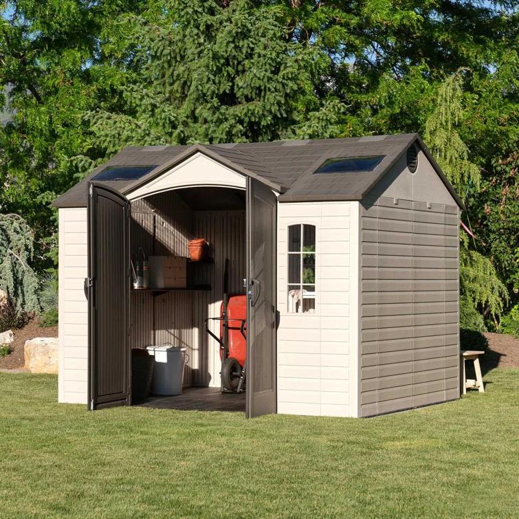 Lifetime Lifetime 10 Ft. x 8 Ft. High-Density Polyethylene (Plastic) Outdoor Storage Shed with Steel-Reinforced Construction