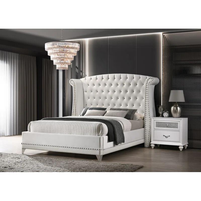 Barzini Upholstered Wingback Bed