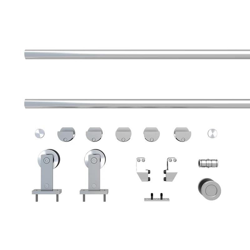 Calhome Paneled Manufactured Wood And Metal Barn Door With Installation Hardware Kit
