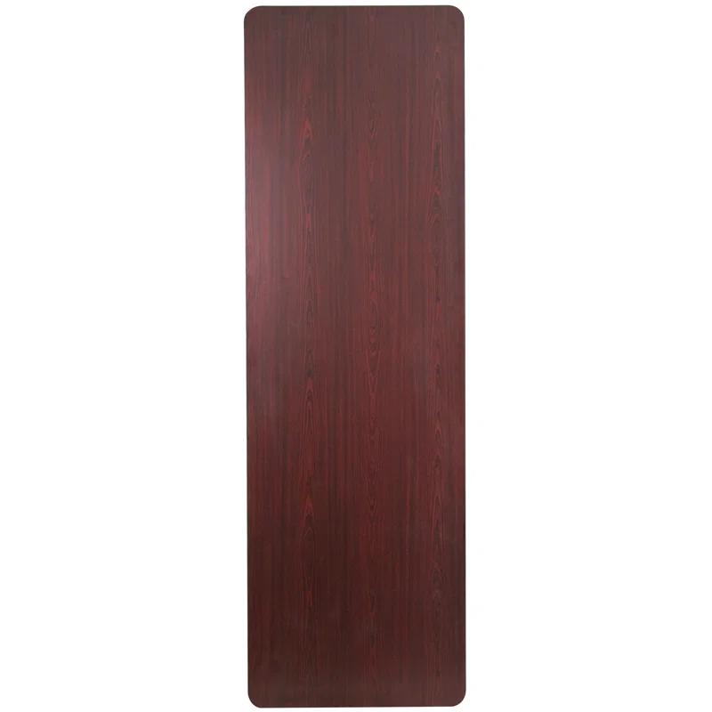 Flash Furniture Wofford 24" x 48" Rectangular Mahogany Melamine Laminate Folding Banquet Table