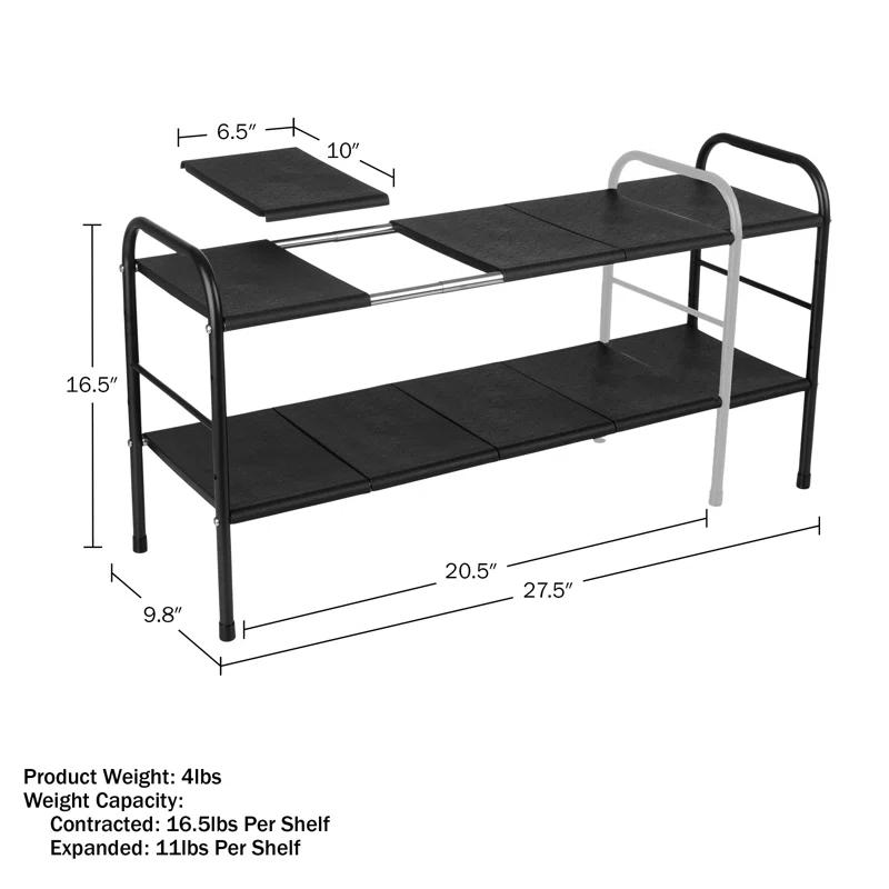 Under Sink Organizer - 2 Tier Adjustable Shelf Organizer with 8 Removable Panels - Kitchen or Bathroom Under Sink Organizers and Storage by Home-Complete