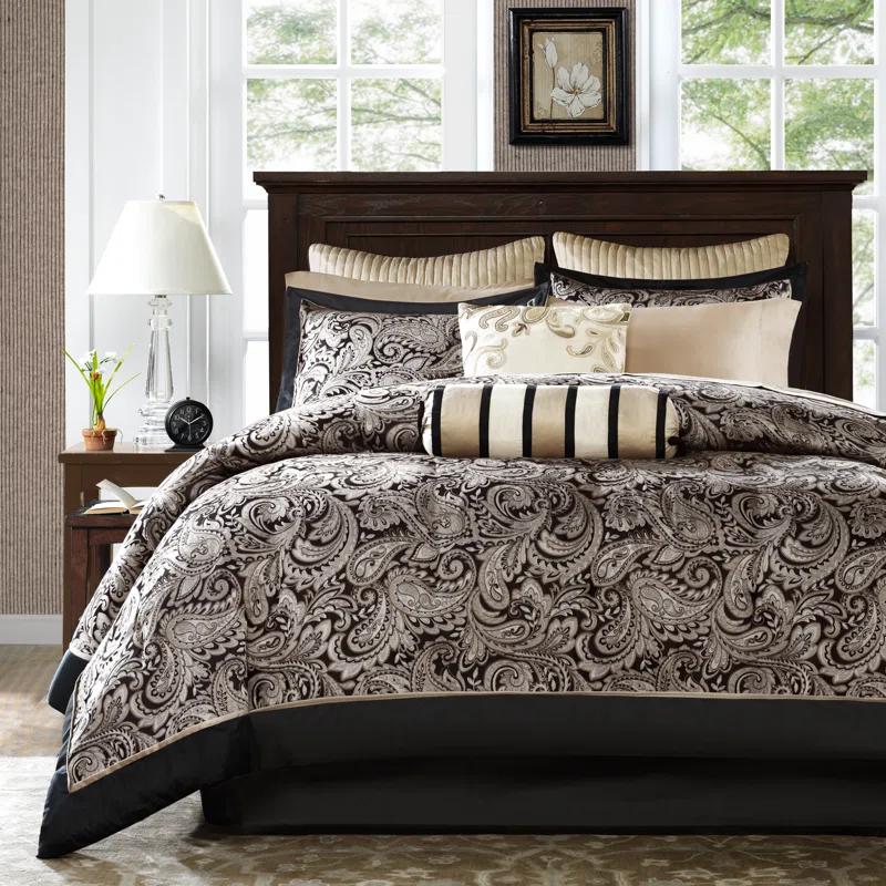 Madison Park Aubrey 12 Piece Comforter Set with Cotton Bed Sheets