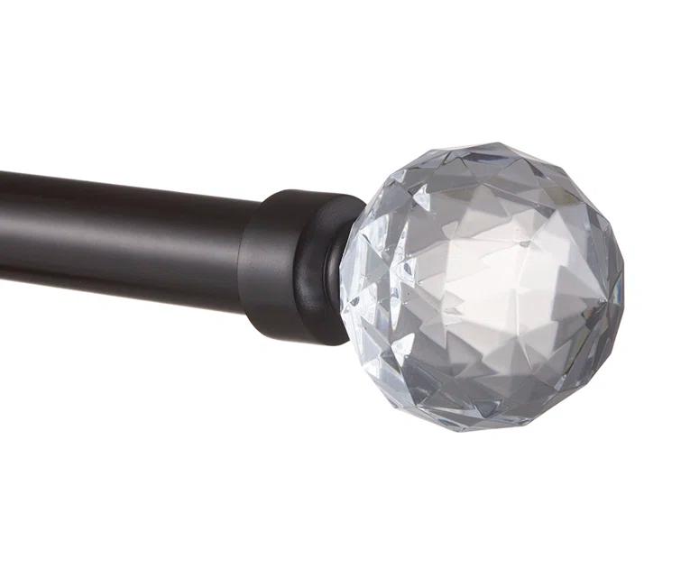 Amalgamated Textiles EXCLUSIVE HOME Crystal Ball 1" Curtain Rod and Finial Set