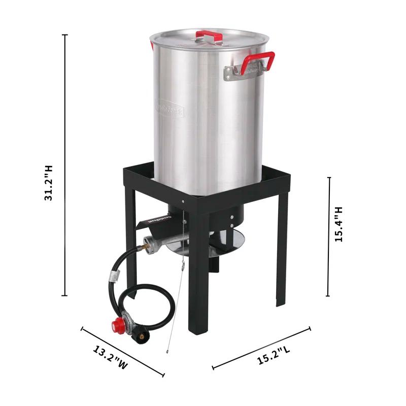 Creole Feast Creole Feast Premium Aluminum 30 Qt. Turkey Fryer And 10 Qt. Fish Fryer Boiler Steamer Set