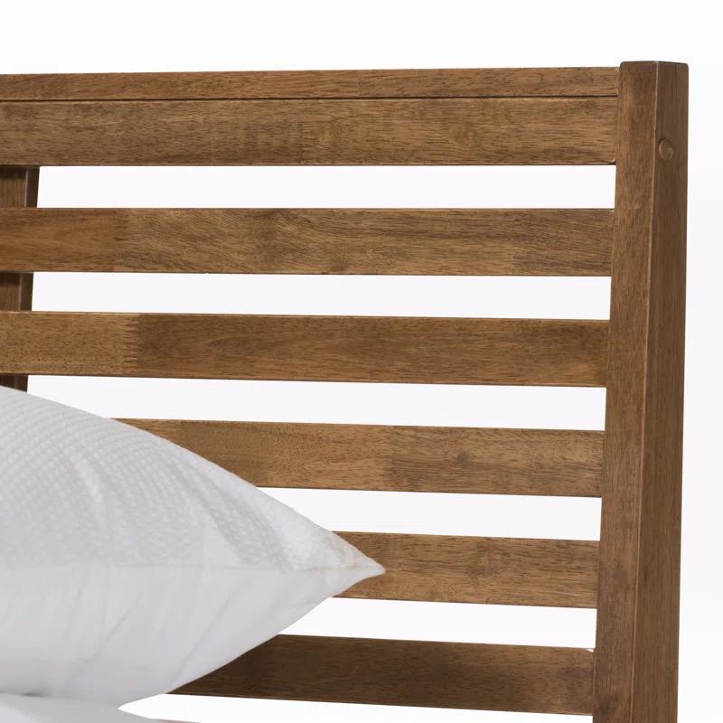Steelside™ Winfree modern design & rustic charm, Queen Slat Bed, Walnut Brown 40.95'' H X 61.23'' W X 84.24'' L