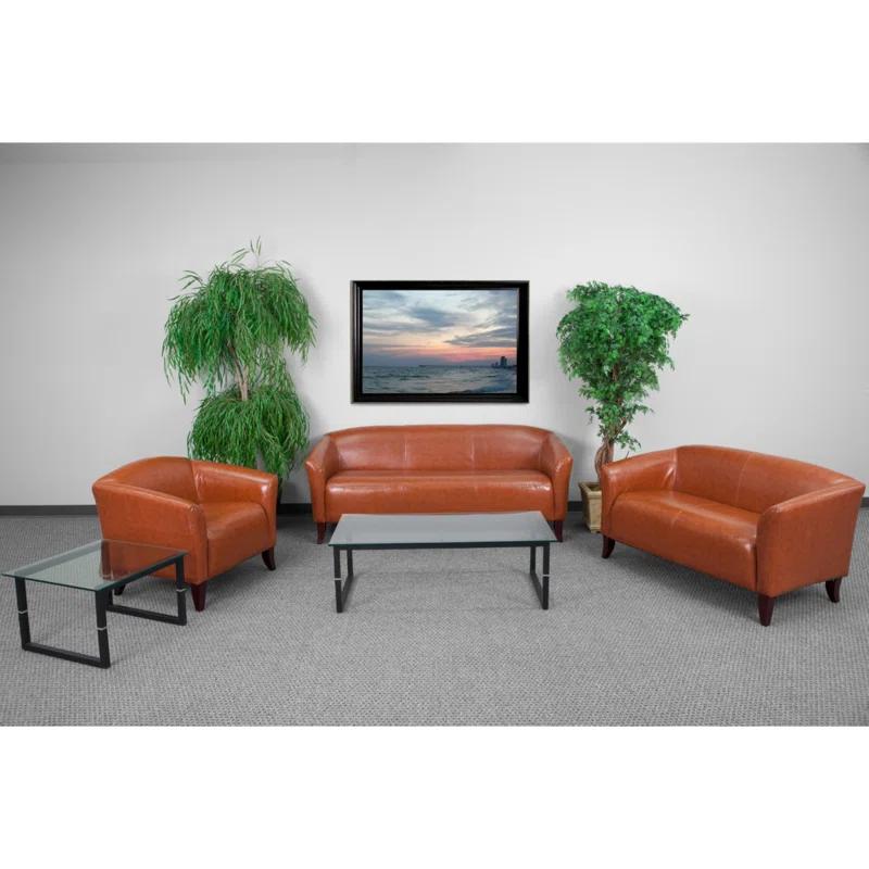 Flash Furniture HERCULES Imperial Series Reception Set with Cherry Wood Feet